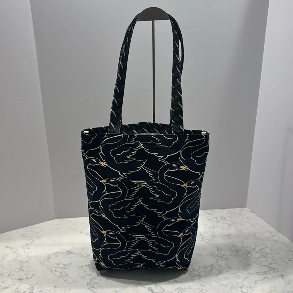 Tory Burch Printed Black Goose Canvas‎ Tote